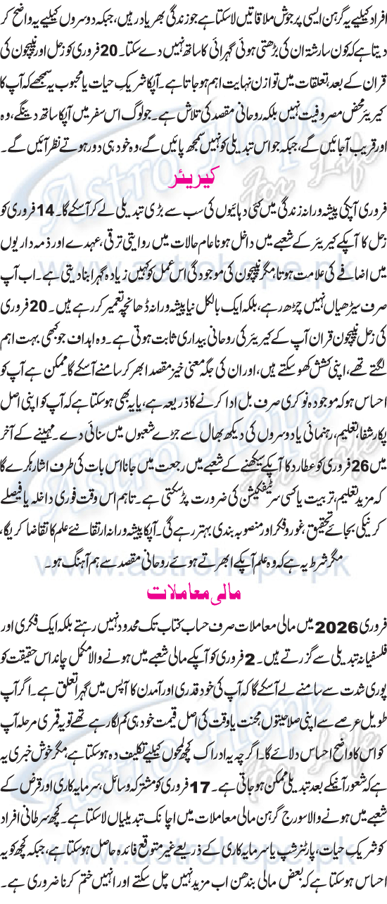 Monthly Urdu Horoscope