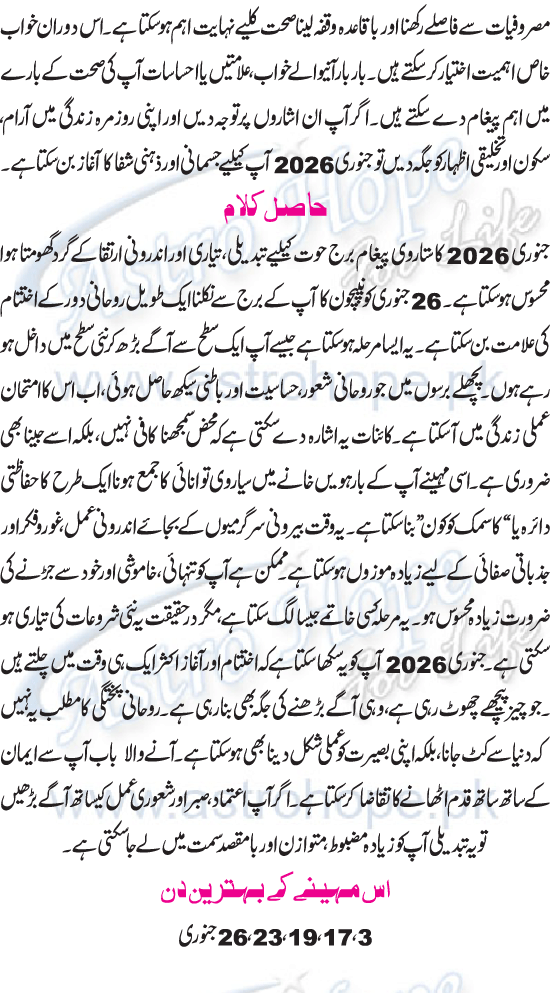 Monthly Urdu Horoscope