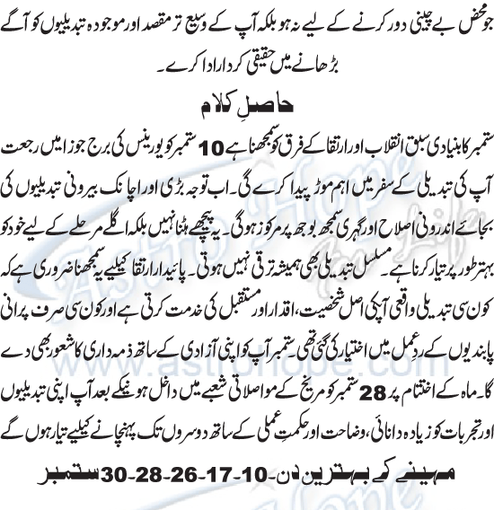 Monthly Urdu Horoscope