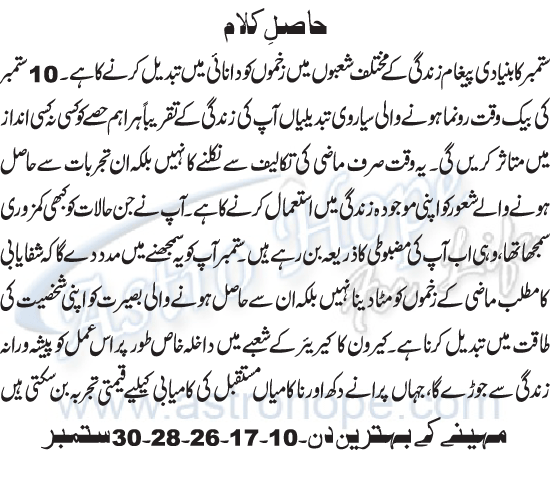 Monthly Urdu Horoscope